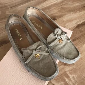 Prada suede drive moccasins women
